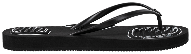 Off White Wmns Plaque Flip Flops Black