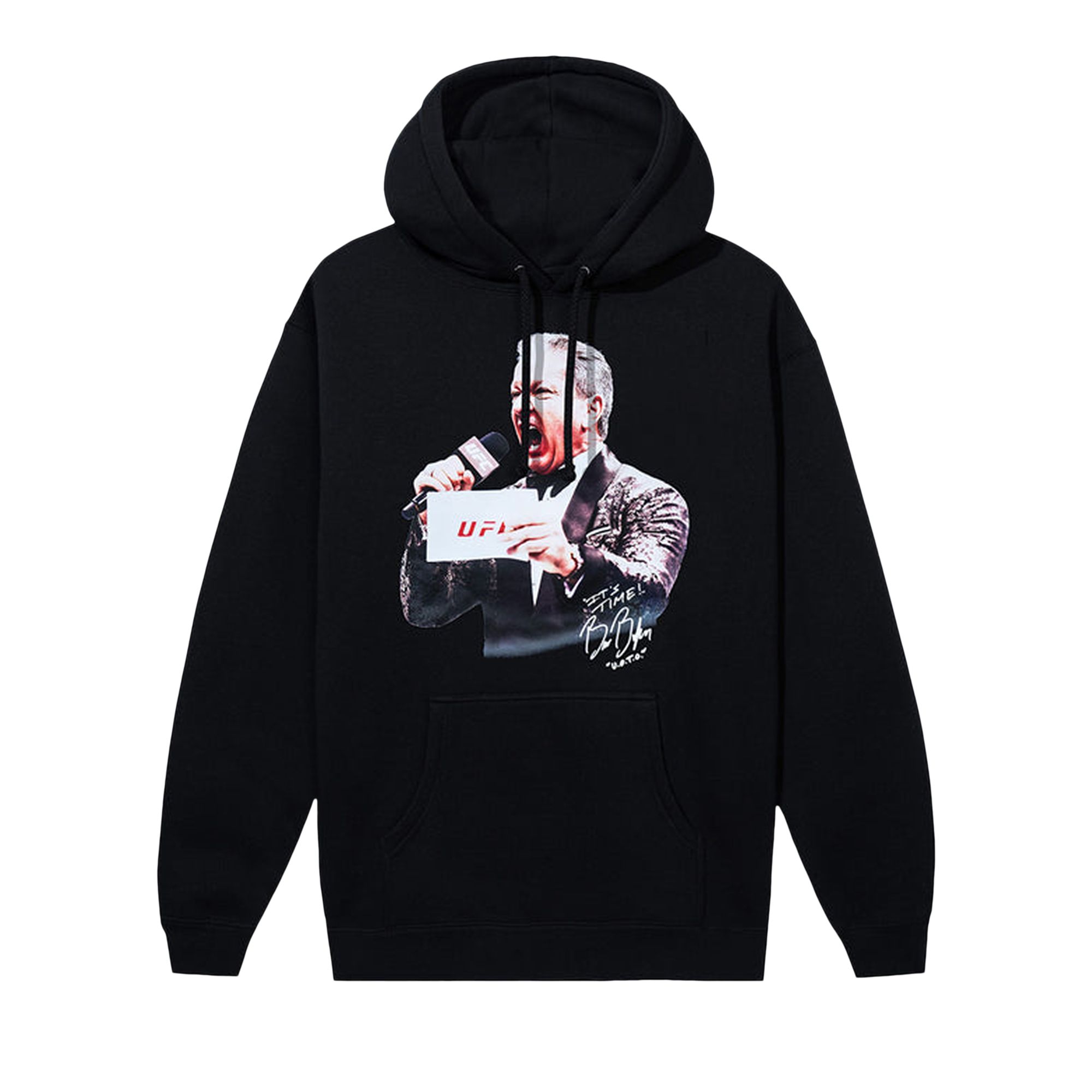 Pre-owned Anti Social Social Club X Ufc Bruce Buffer Hoodie 'black' | Men's Size L