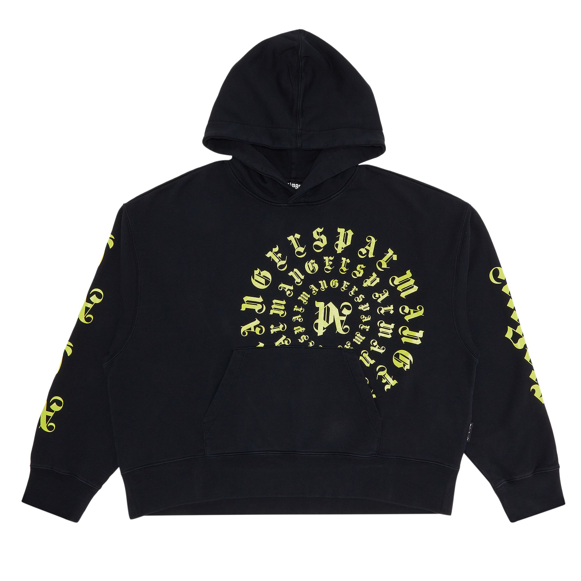 Palm Angels Vertigo Hoodie 'Black/Lime' | Men's Size L