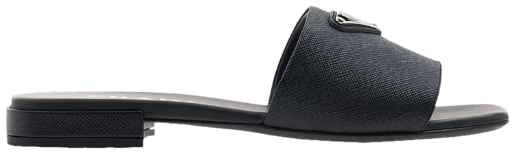 PRADA｜ (1CC621 053 F0002) Black Crisscross rubber sandals | PRADA