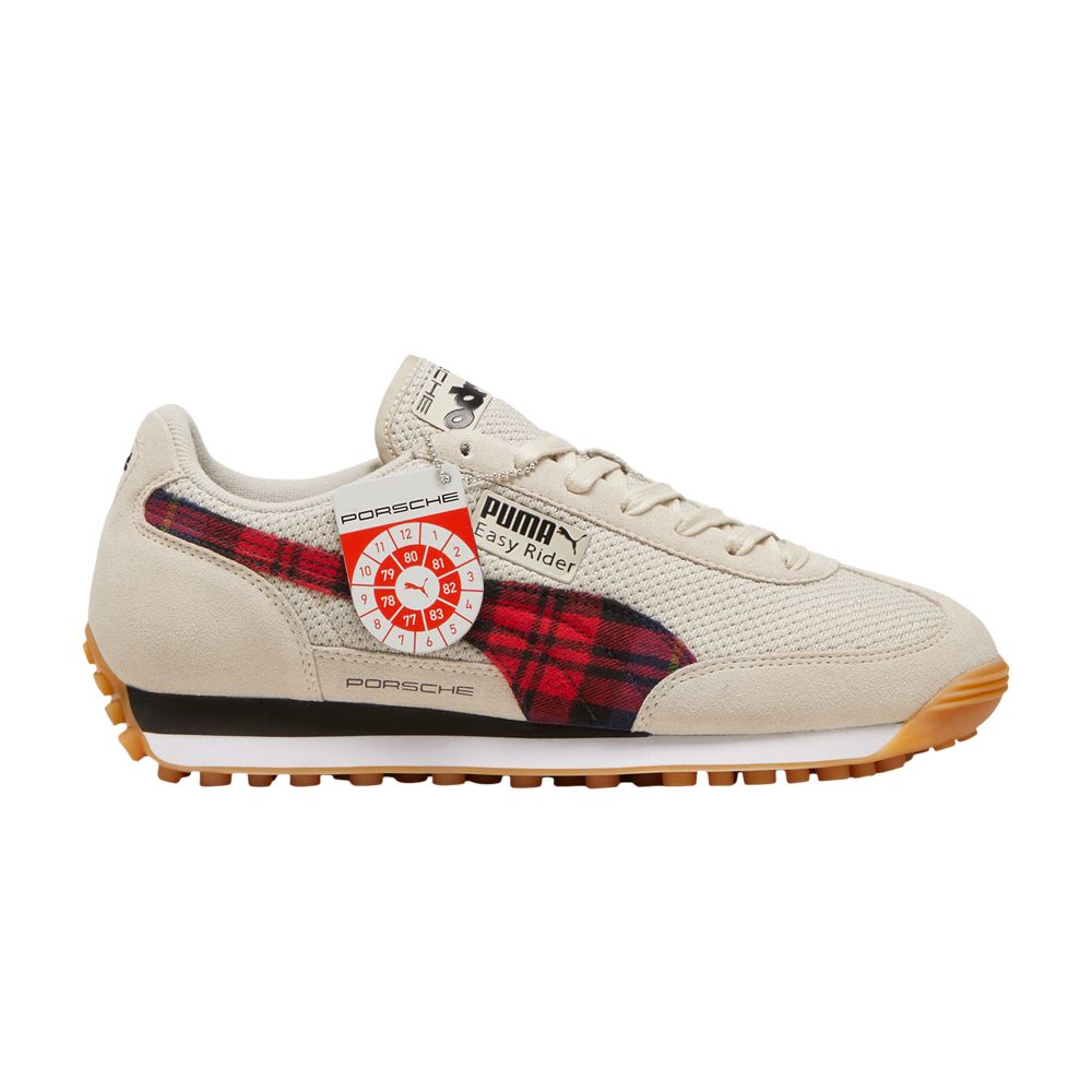 Pre-owned Puma Porsche Legacy X Easy Rider 'tartan Formstrip - Desert Dust' In Cream