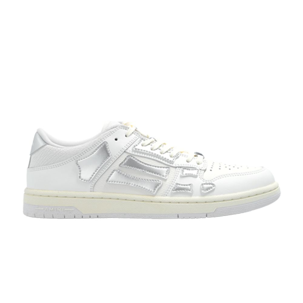 Pre-owned Amiri Wmns Skel Top Low ' Metallic - White Silver' | Women's Size 35