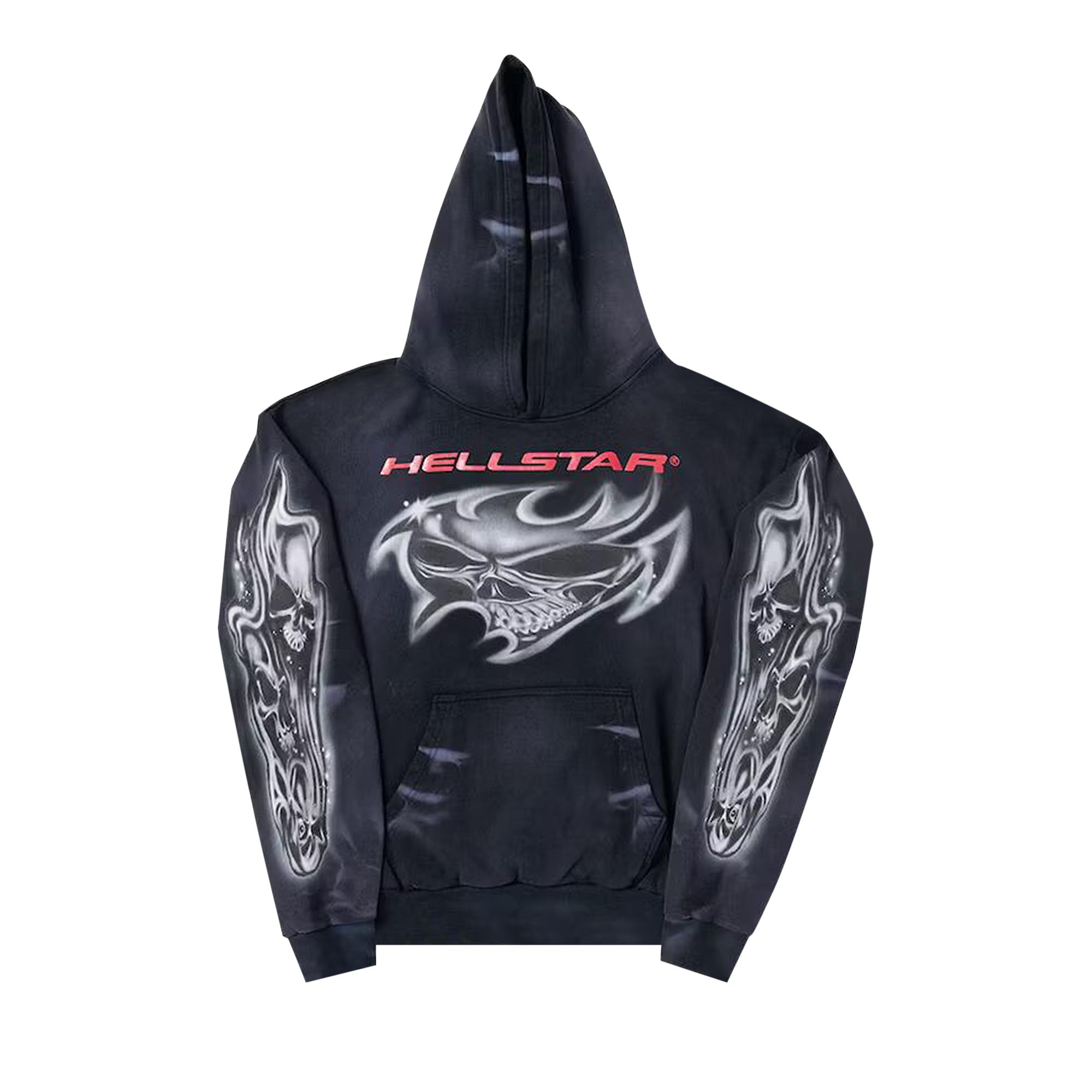 Hellstar Airbrushed Skull Hoodie 'Black' | Men's Size L
