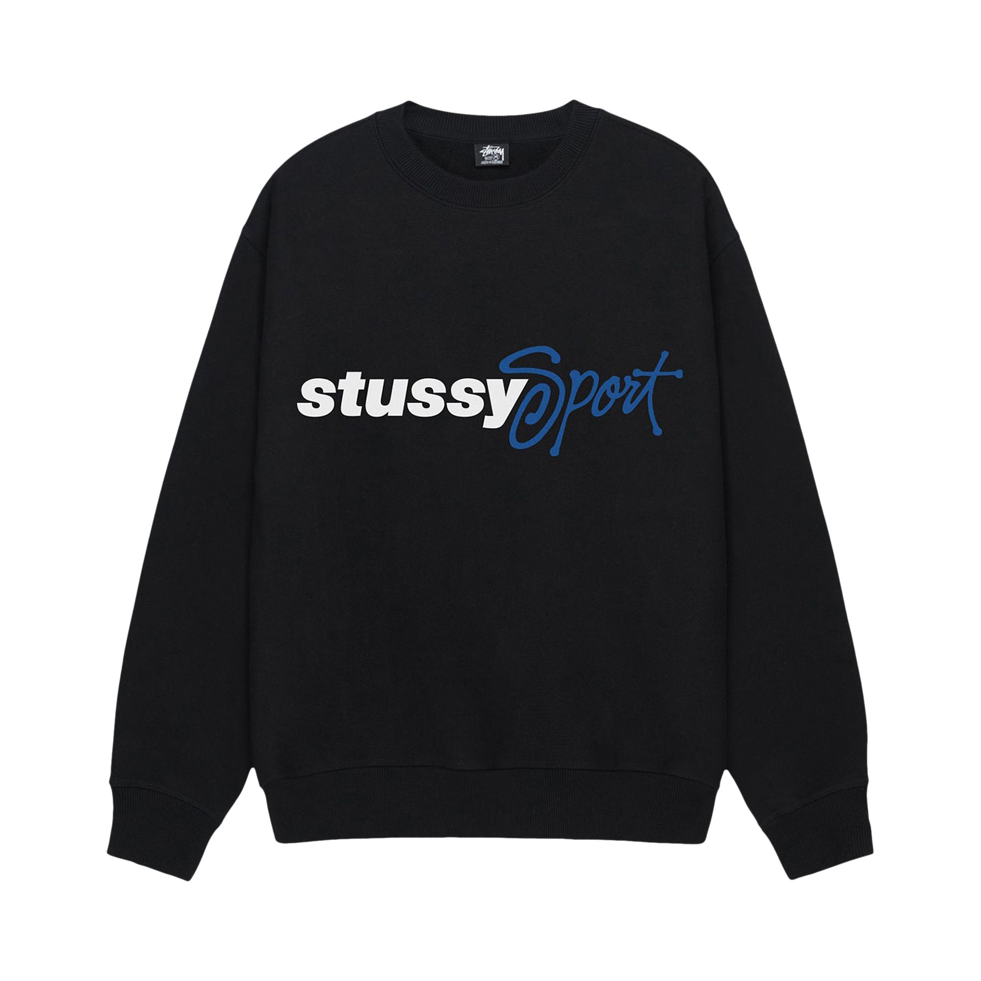 Pre-owned Stussy Sport Script Crew 'black'