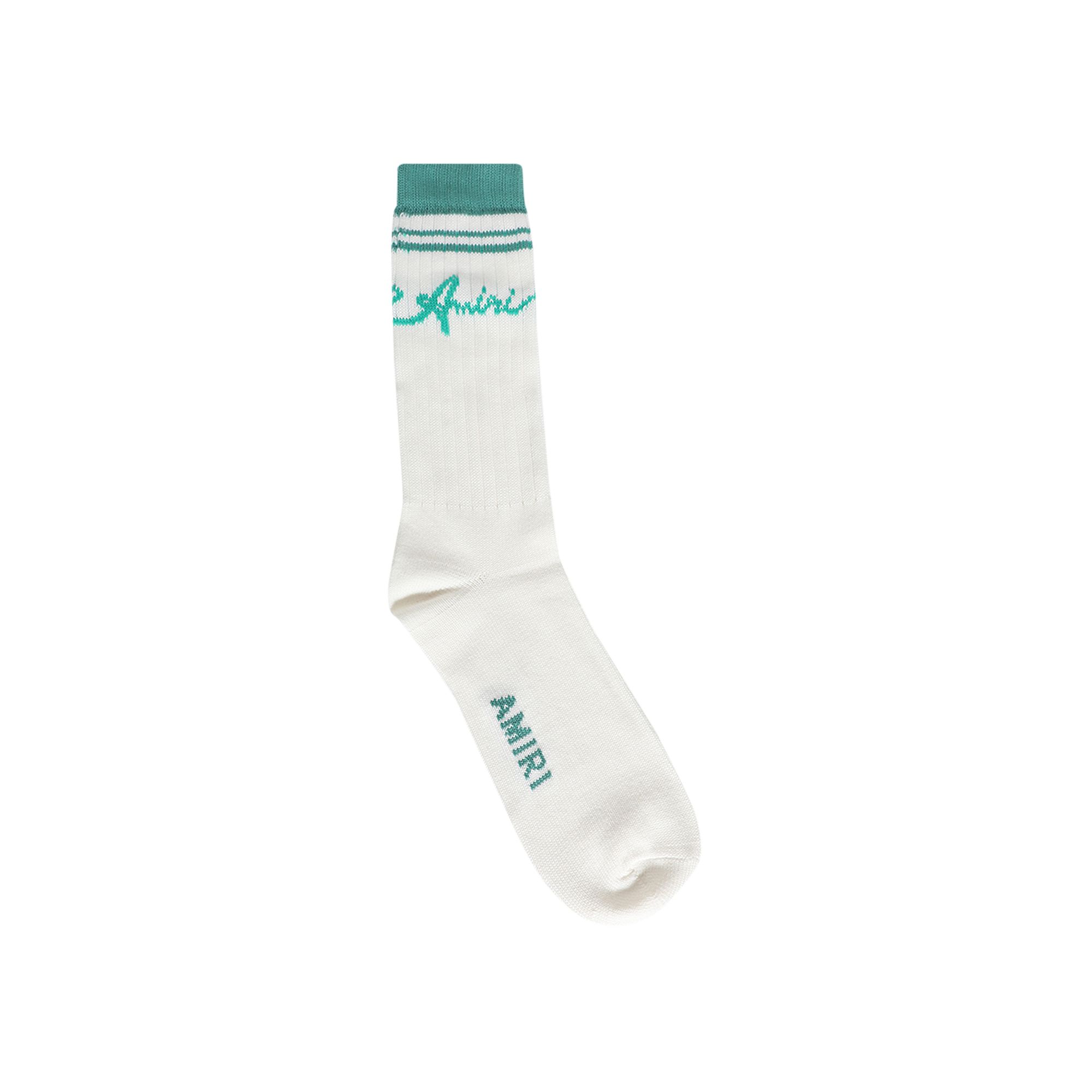 Pre-owned Amiri Wave Socks 'sea Blue' | Men's Size 45