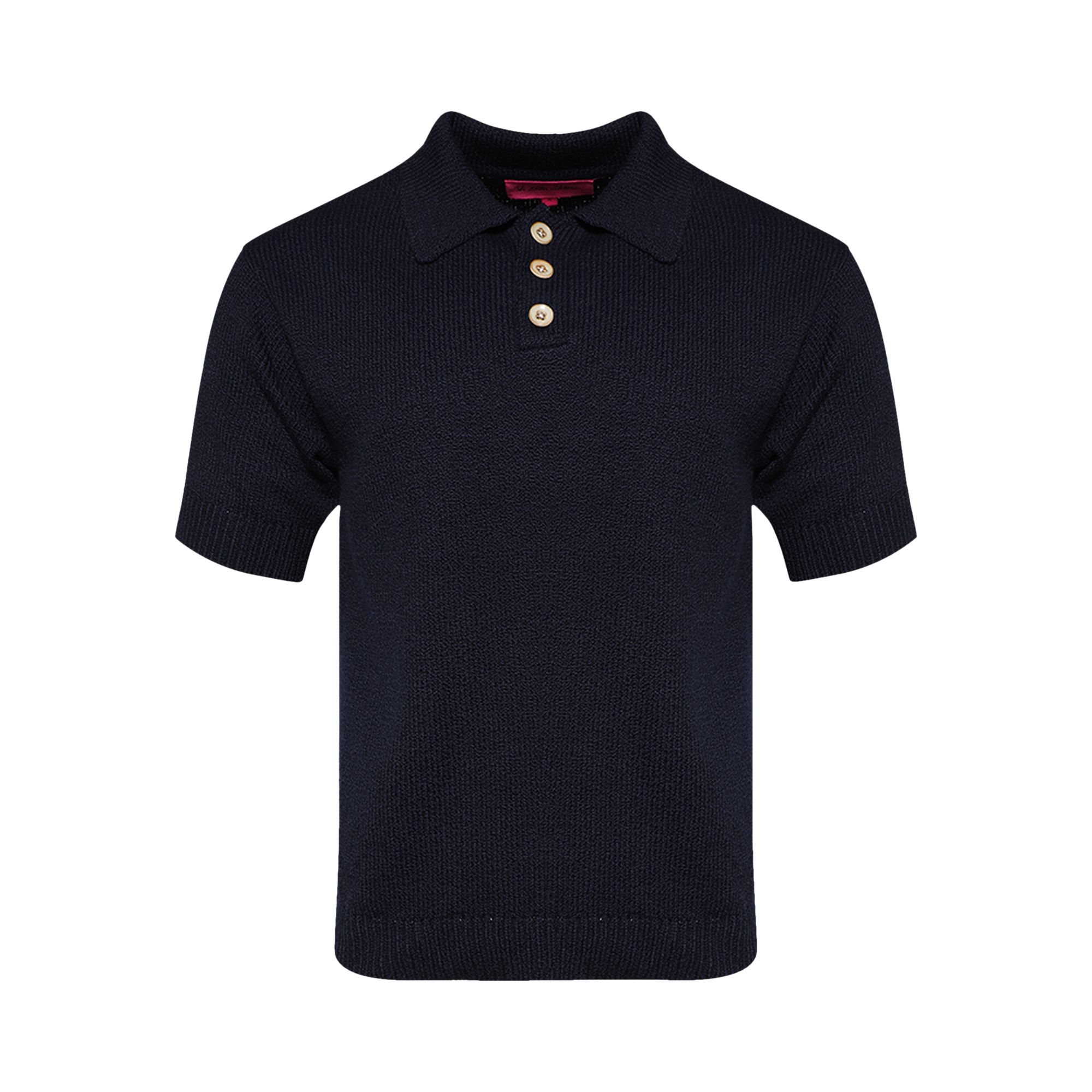 Pre-owned The Elder Statesman Nora Short-sleeve Polo 'navy' | Blue | Men's Size L