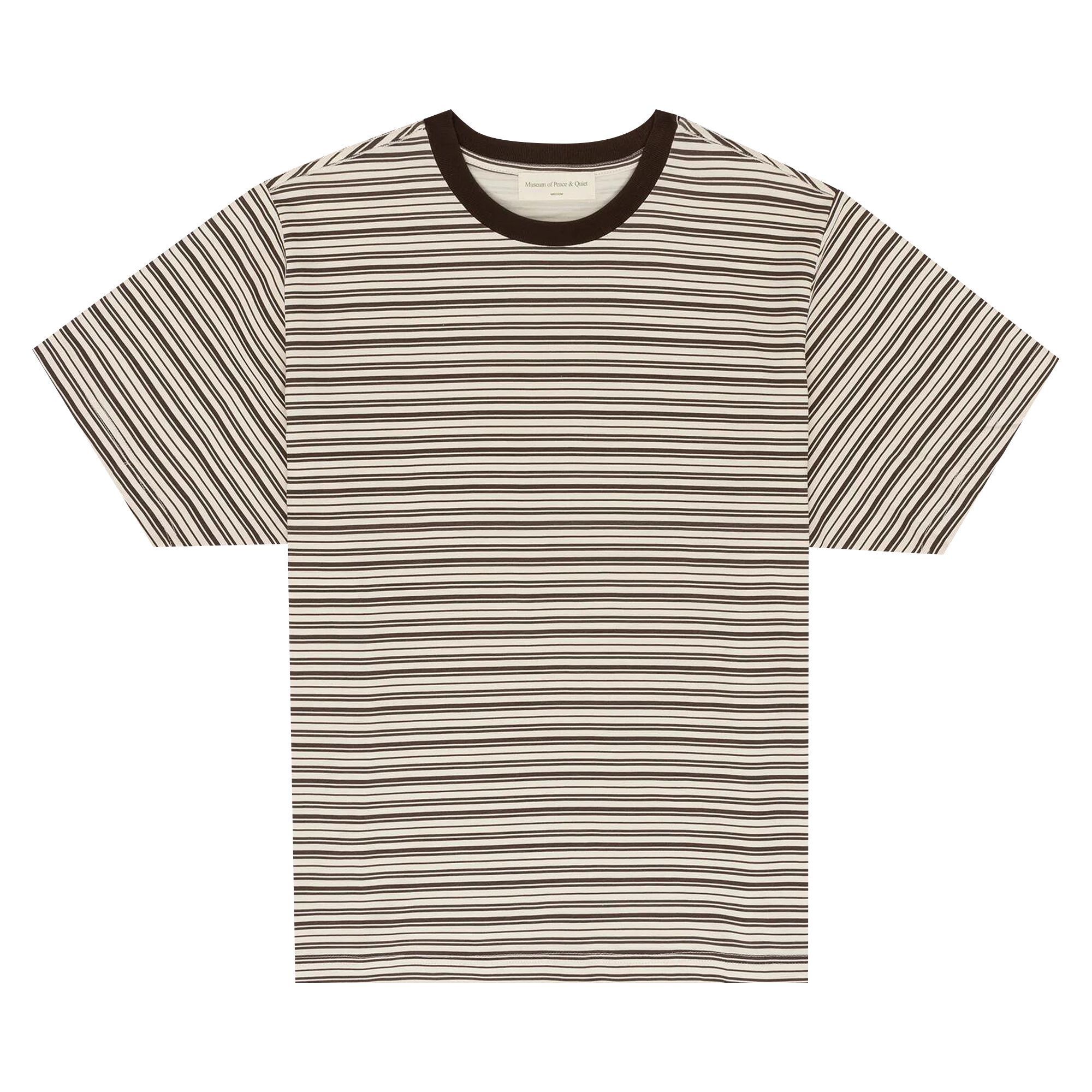 Pre-owned Museum Of Peace And Quiet Museum Of Peace & Quiet Wordmark Striped T-shirt 'brown' | Men's Size Xl
