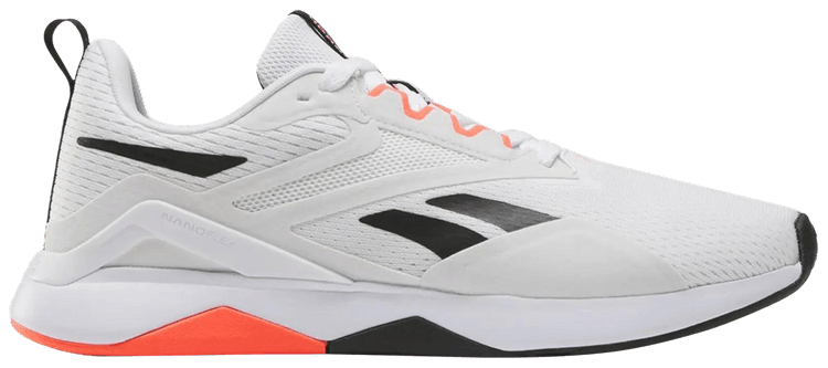Reebok Wmns Nanoflex TR 2 White Black Orange Flare