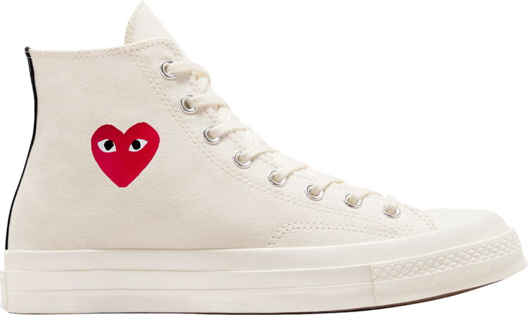 Comme des Garcons PLAY x Chuck 70 High Single Heart   Milk