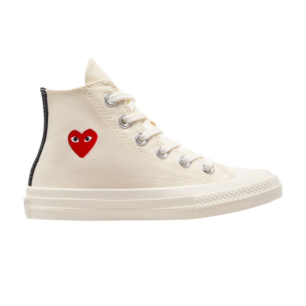 Pre-owned Converse Comme Des Garçons Play X Chuck 70 High Ps 'single Heart - Milk' | Cream | Kid's Size 11.5