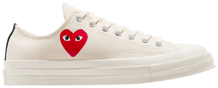 Comme des Garcons PLAY x Chuck 70 Low Single Heart   Milk