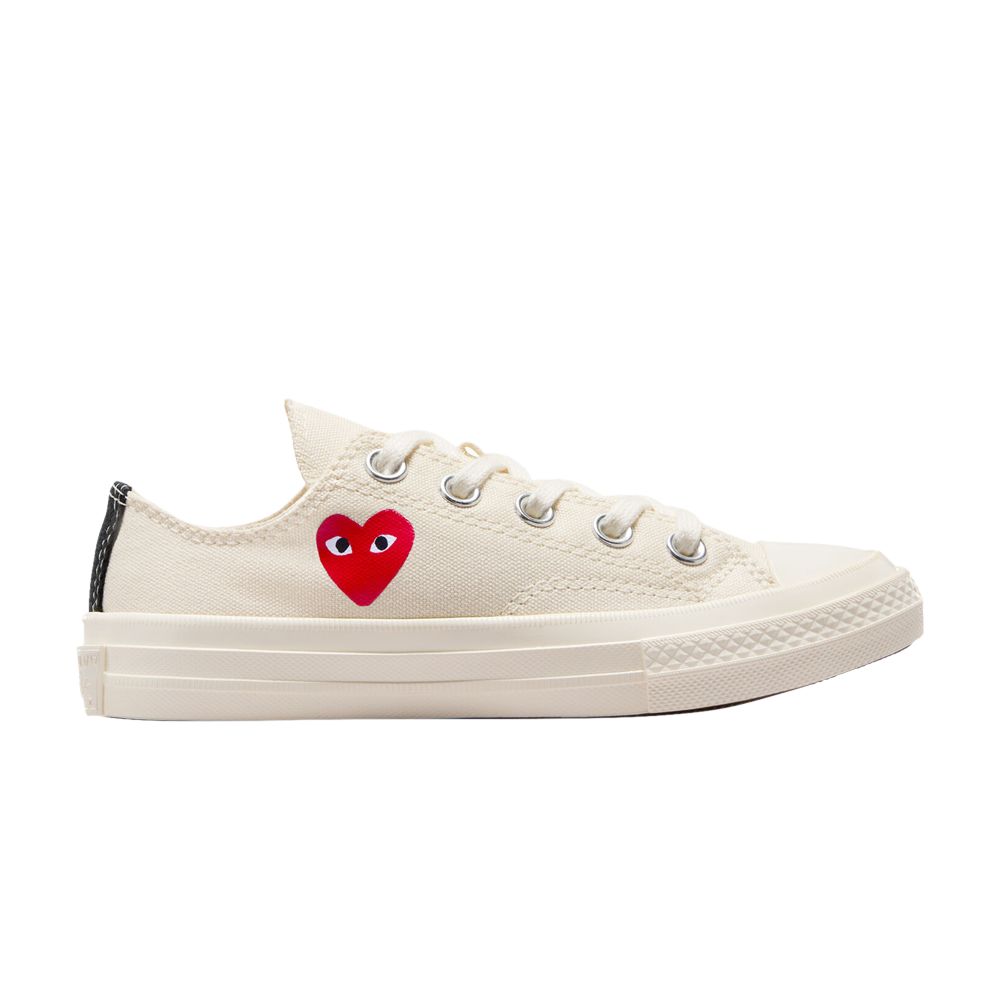 Converse Comme des Garçons PLAY x Chuck 70 Low PS 'Single Heart - Milk' | Cream | Kid's Size 12.5
