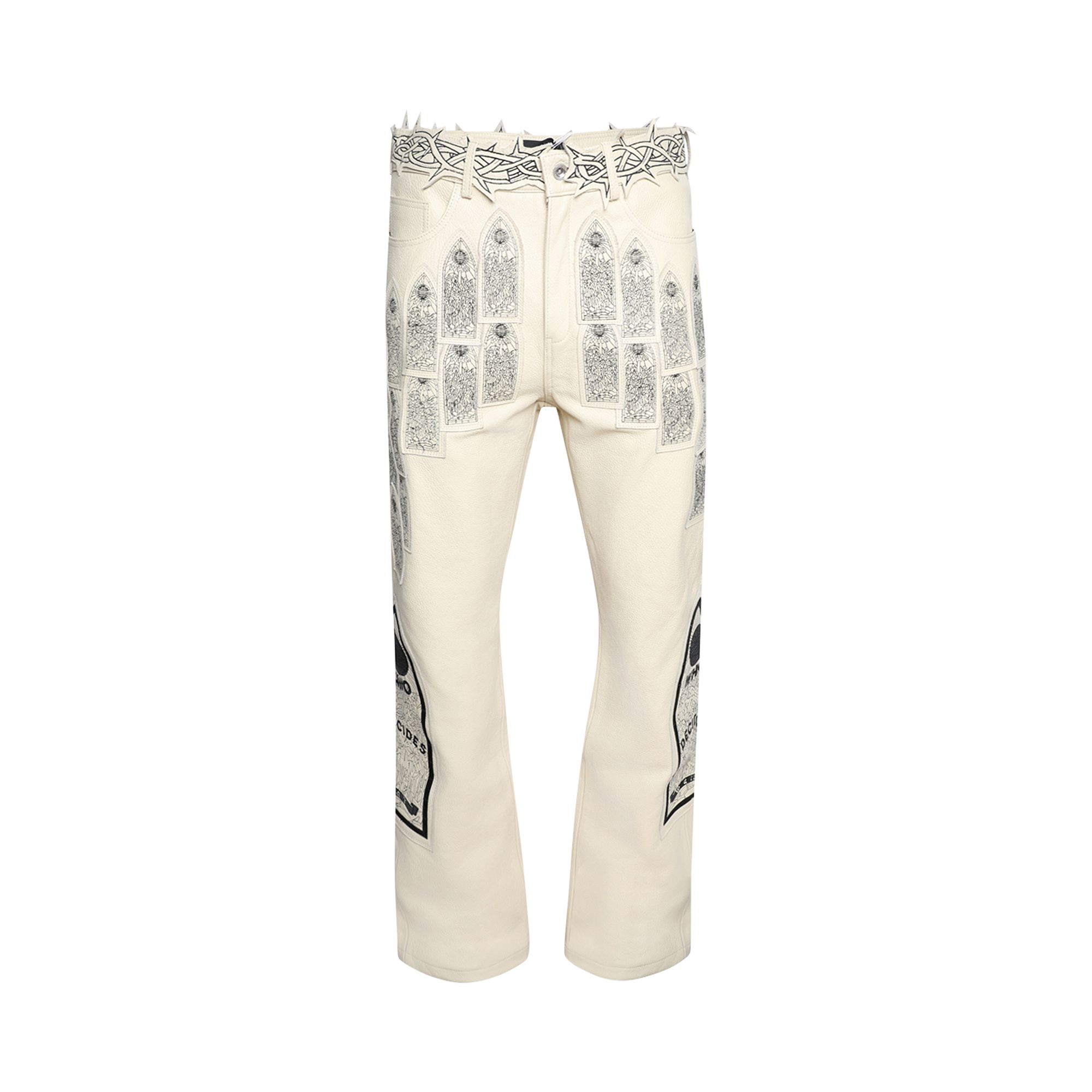 Pre-owned Who Decides War Patched Arch Embroidered Pant 'cream' | White | Men's Size 30