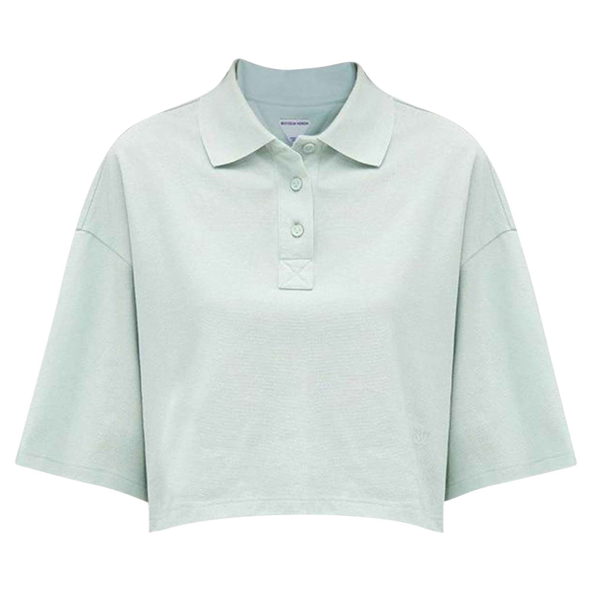 Pre-owned Bottega Veneta Cropped Polo Shirt 'light Cyan' | Green | Women's Size Xs