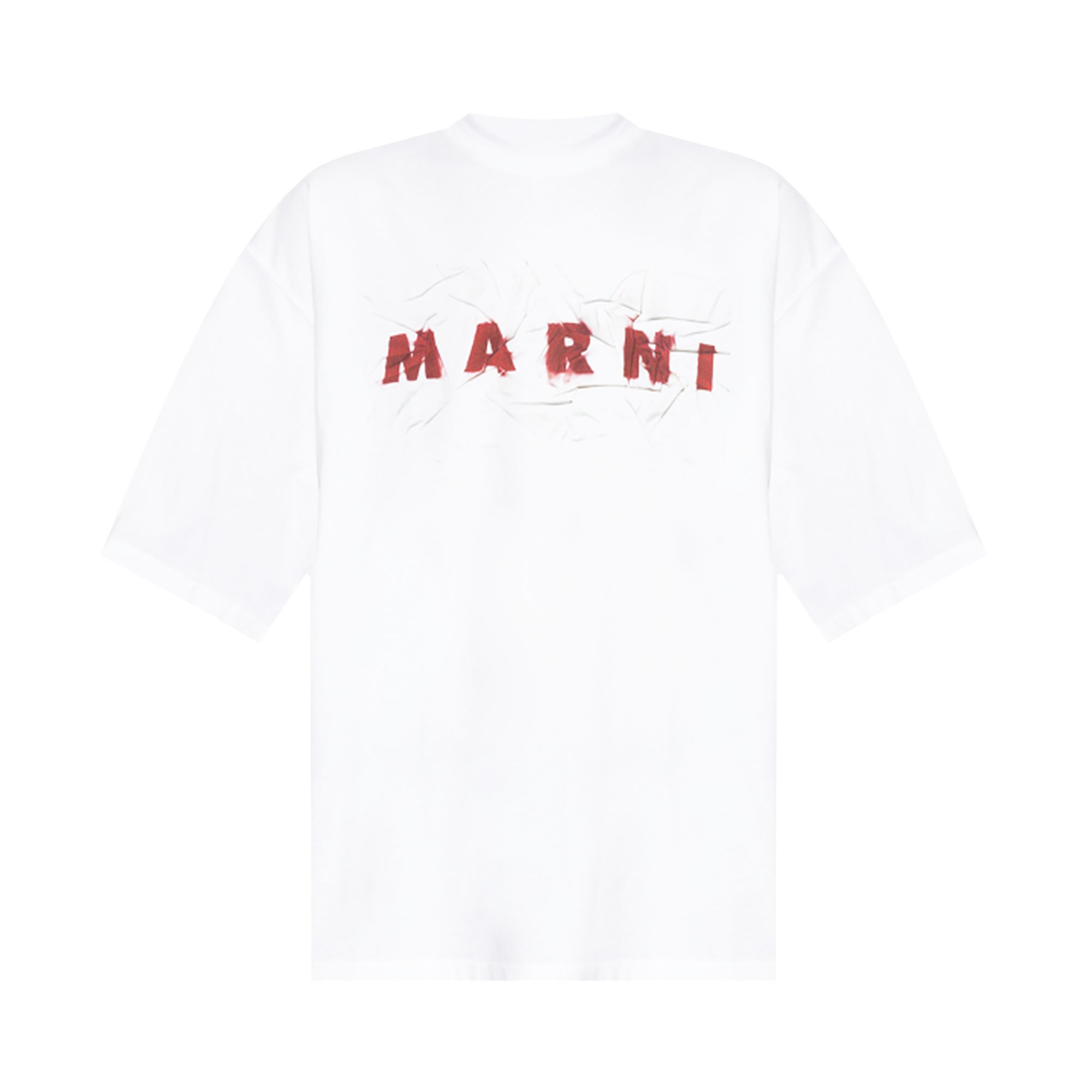 Marni Wrinkled Jersey T-Shirt 'Lily White' | Men's Size 50