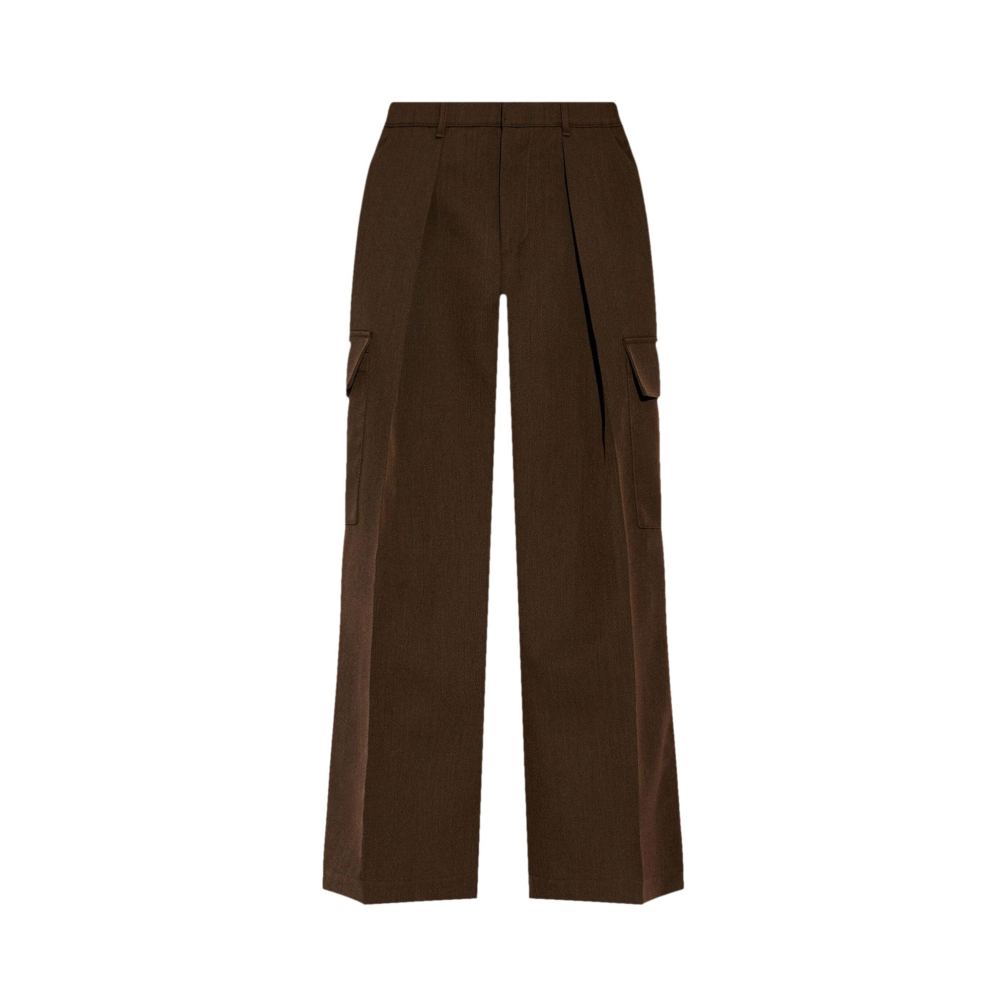 Pre-owned Burberry High Waisted Cargo Wide Leg Trousers 'brown/black' | Women's Size 4