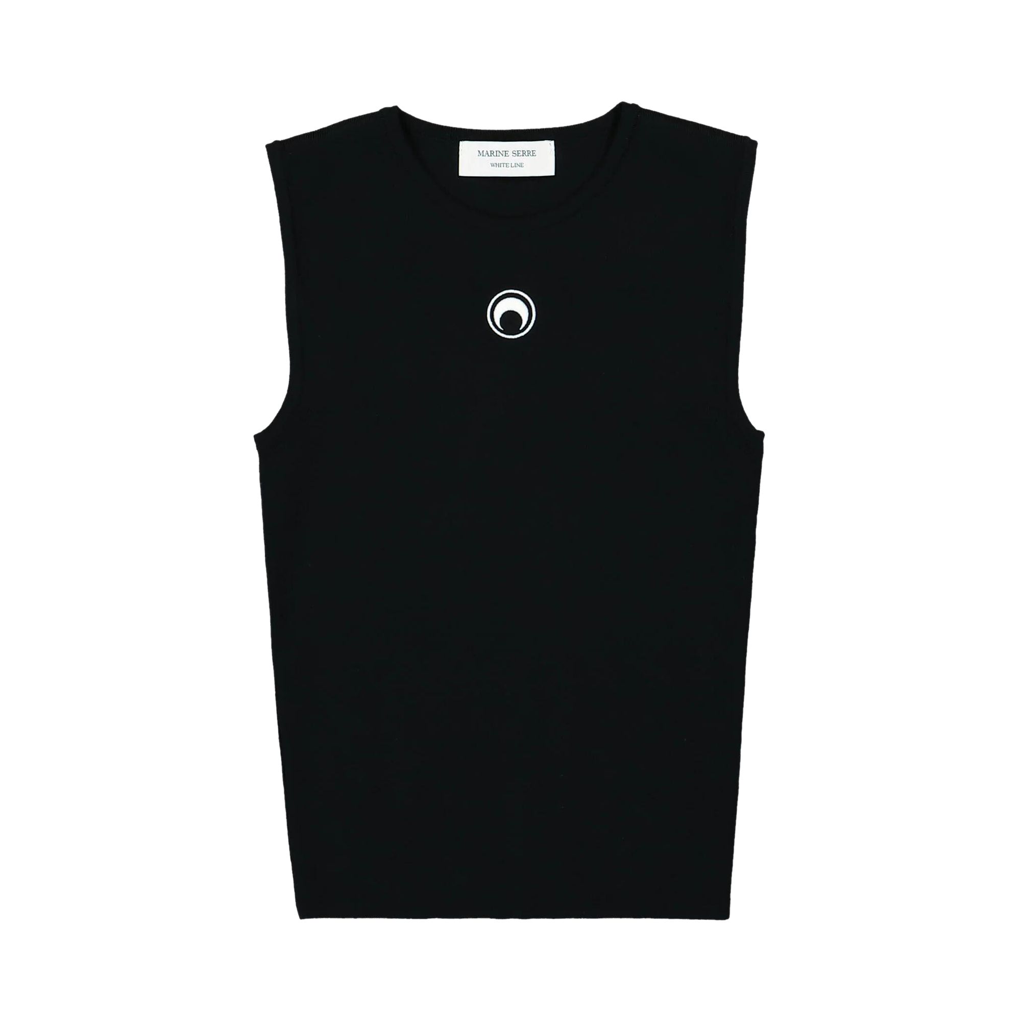 Marine Serre Moon Logo Knit Vest 'Black' | Women's Size XS