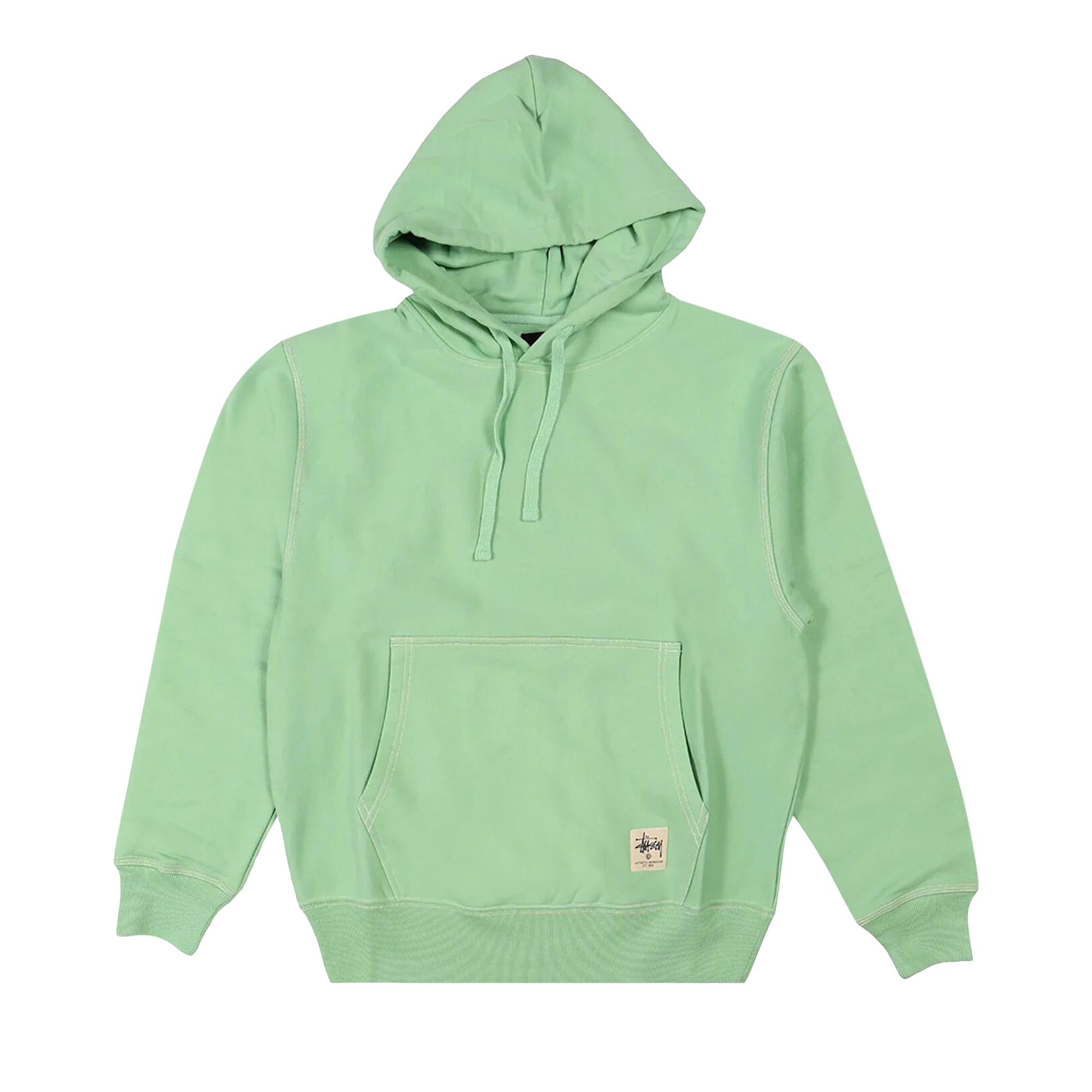 Stussy Contrast Stitch Label Hoodie 'Zephyr Green' | Men's Size M