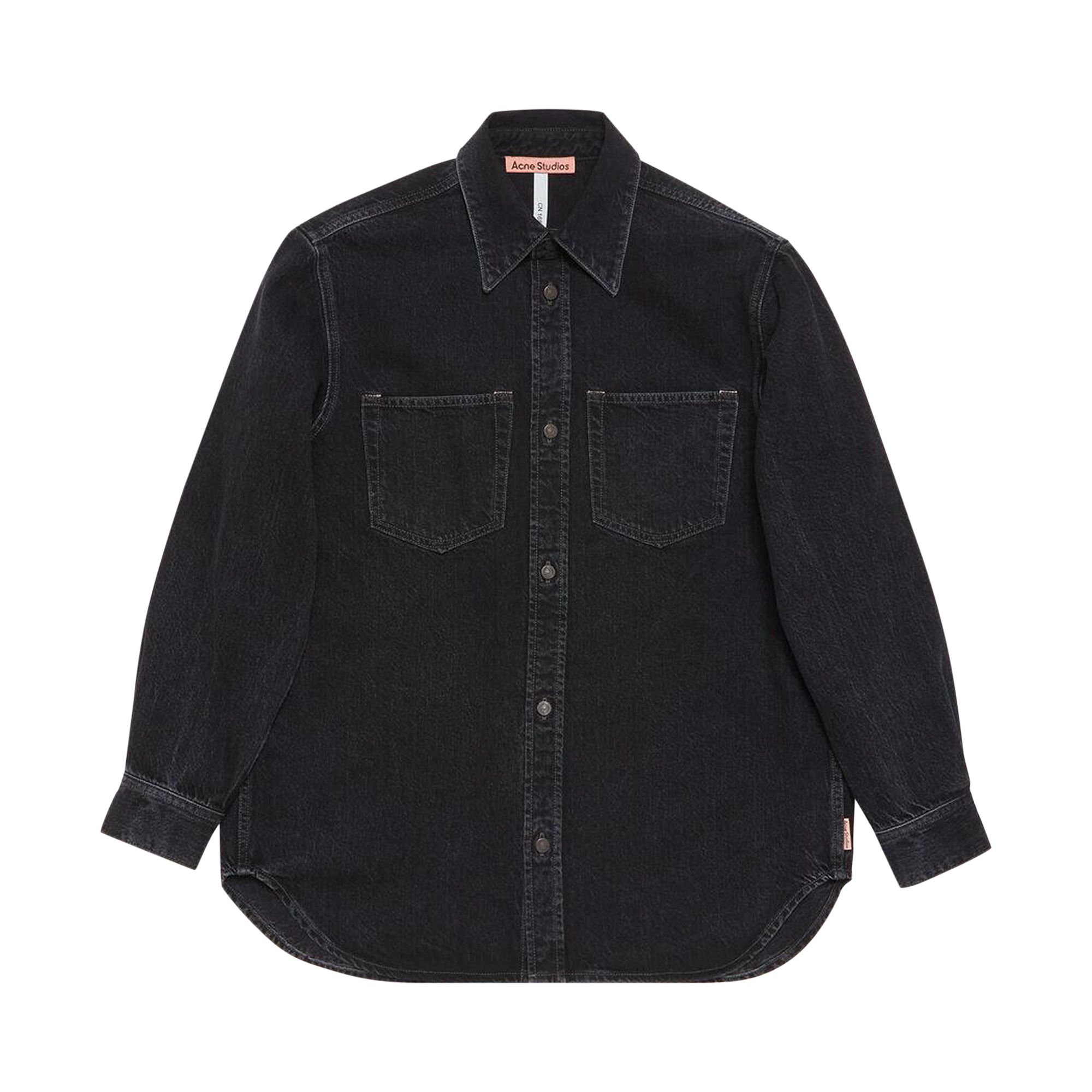Pre-owned Acne Studios Denim Button Up Shirt 'black' | Men's Size L