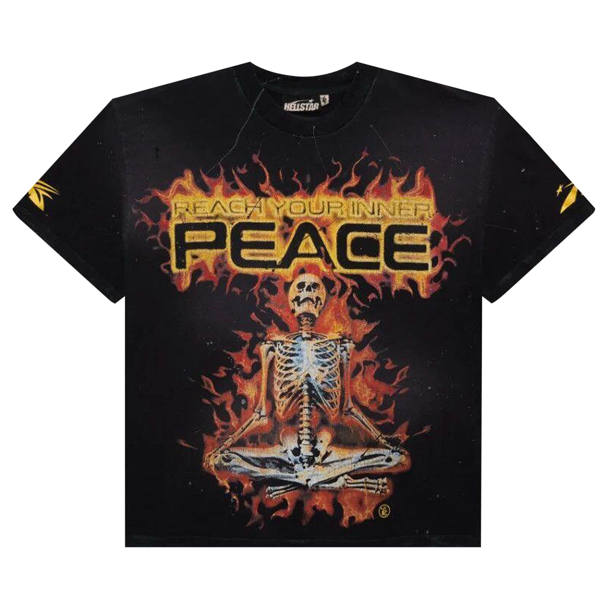 Hellstar Inner Peace Fire Tee 'Black' | Men's Size XL