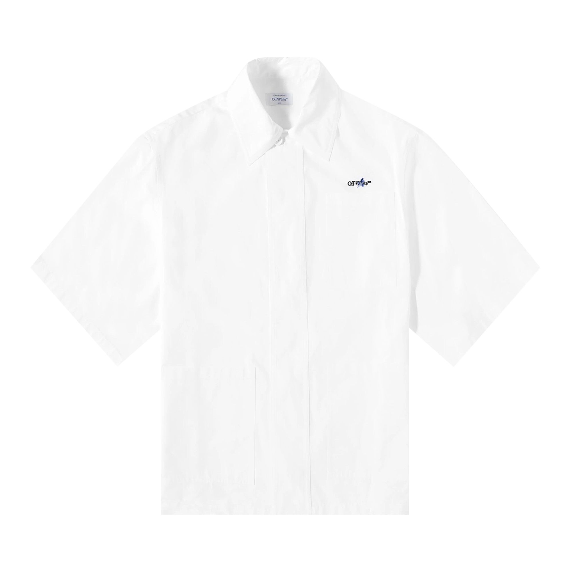 Pre-owned Off-white Embroidered Short-sleeve Shirt 'white/black' | Men's Size 46