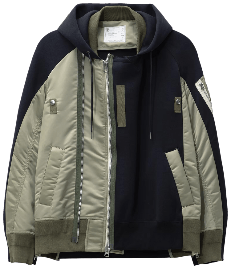 最終値下げ❗️超美品❗️sacai SpongeSweat xNylonHoodie Sacai-Sponge-Sweat-x-Nylon-
