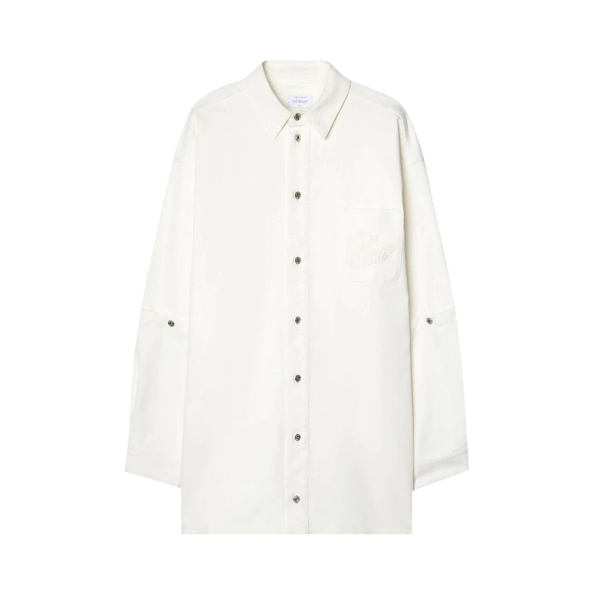 Pre-owned Off-white 90s Logo Appliqué Shirt 'white' | Men's Size Xl