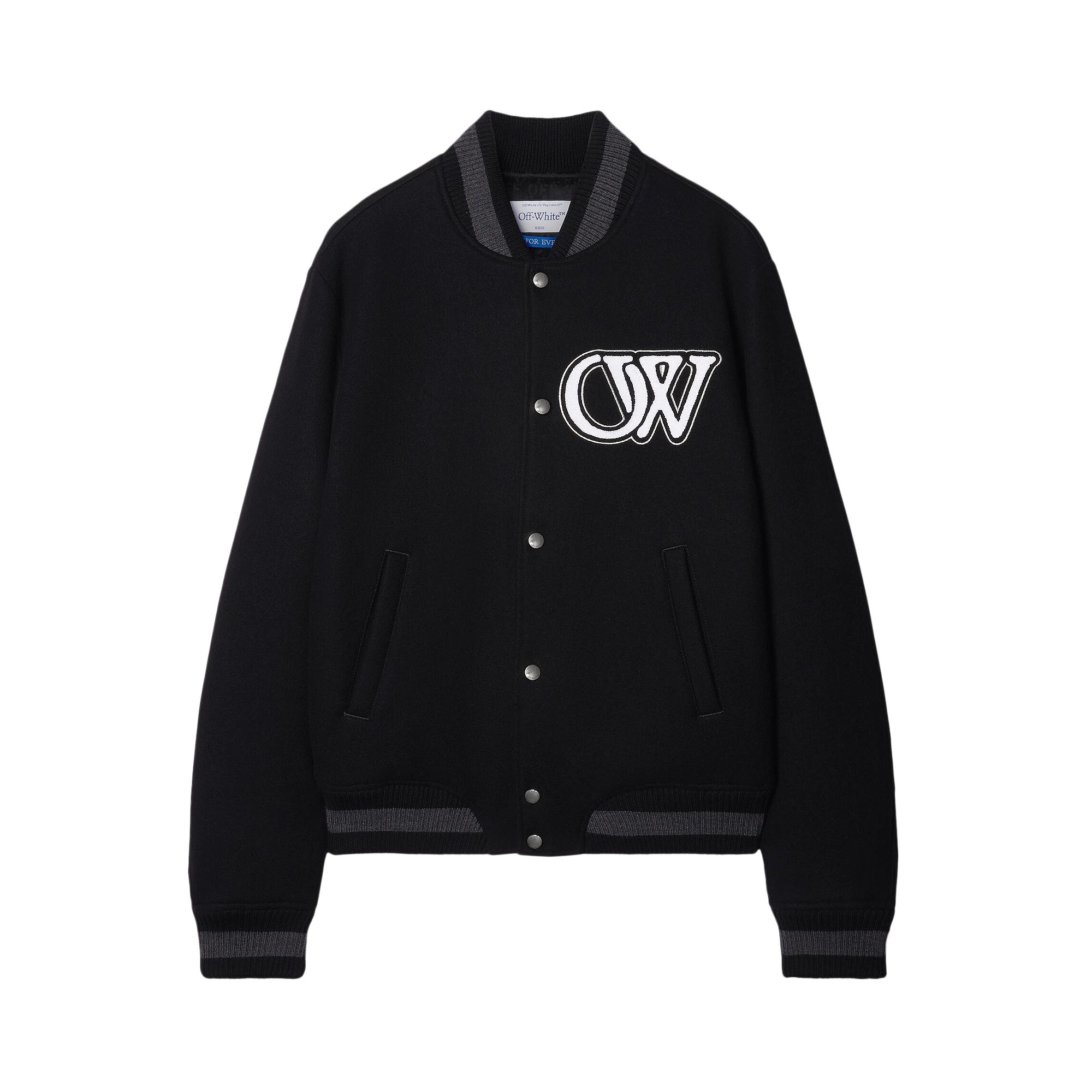 Off-White Varsity Bomber Jacket 'Black/White' | Men's Size S
