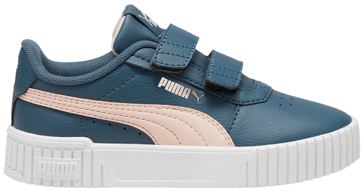 Puma Carina 20 Velcro Little Kid Grey Skies Island Pink