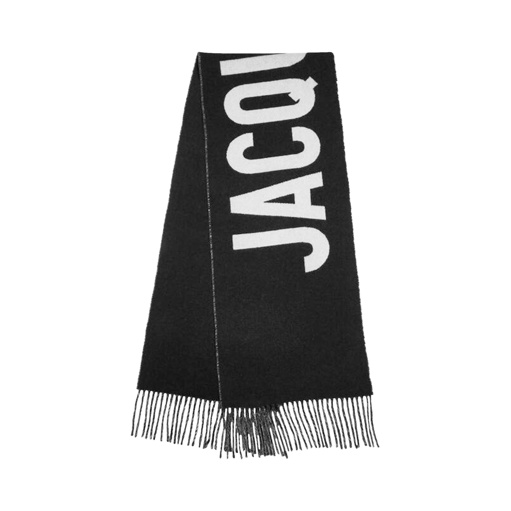 Pre-owned Jacquemus Fringe Logo Scarf 'black' | Men's Size Onesize