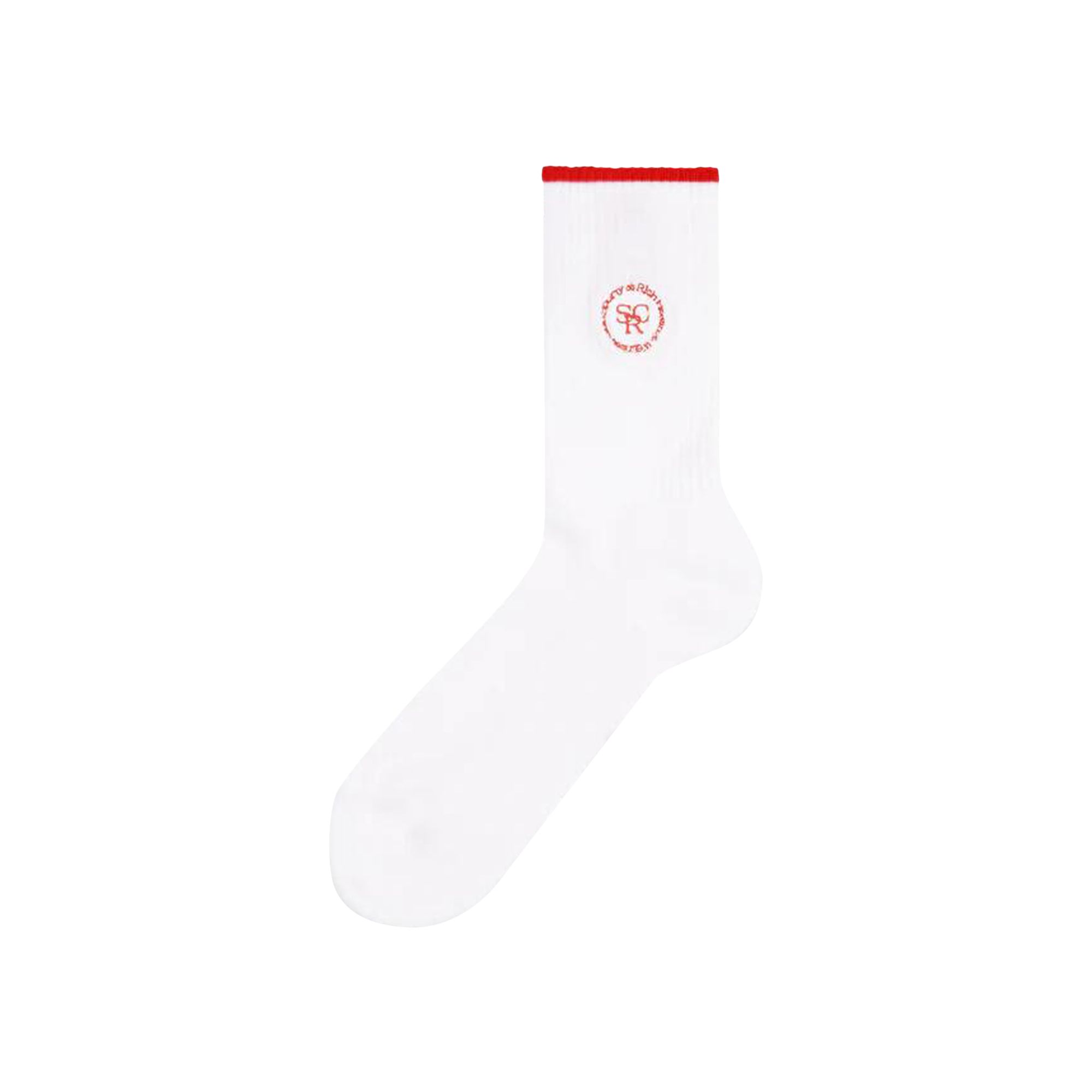 Sporty & Rich SRHWC Embroidered Socks 'White/Bright Red' | Women's Size Onesize