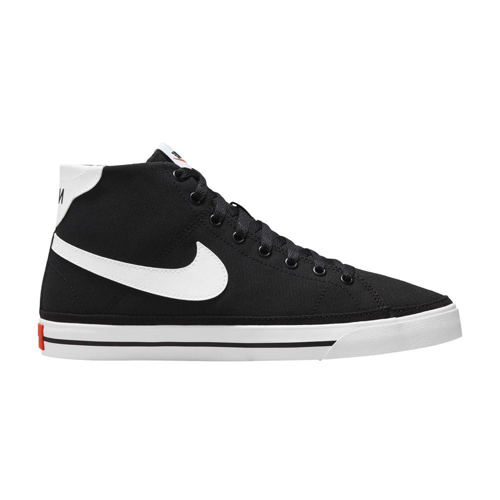 Pre-owned Nike Wmns Court Legacy Canvas Mid 'black White'