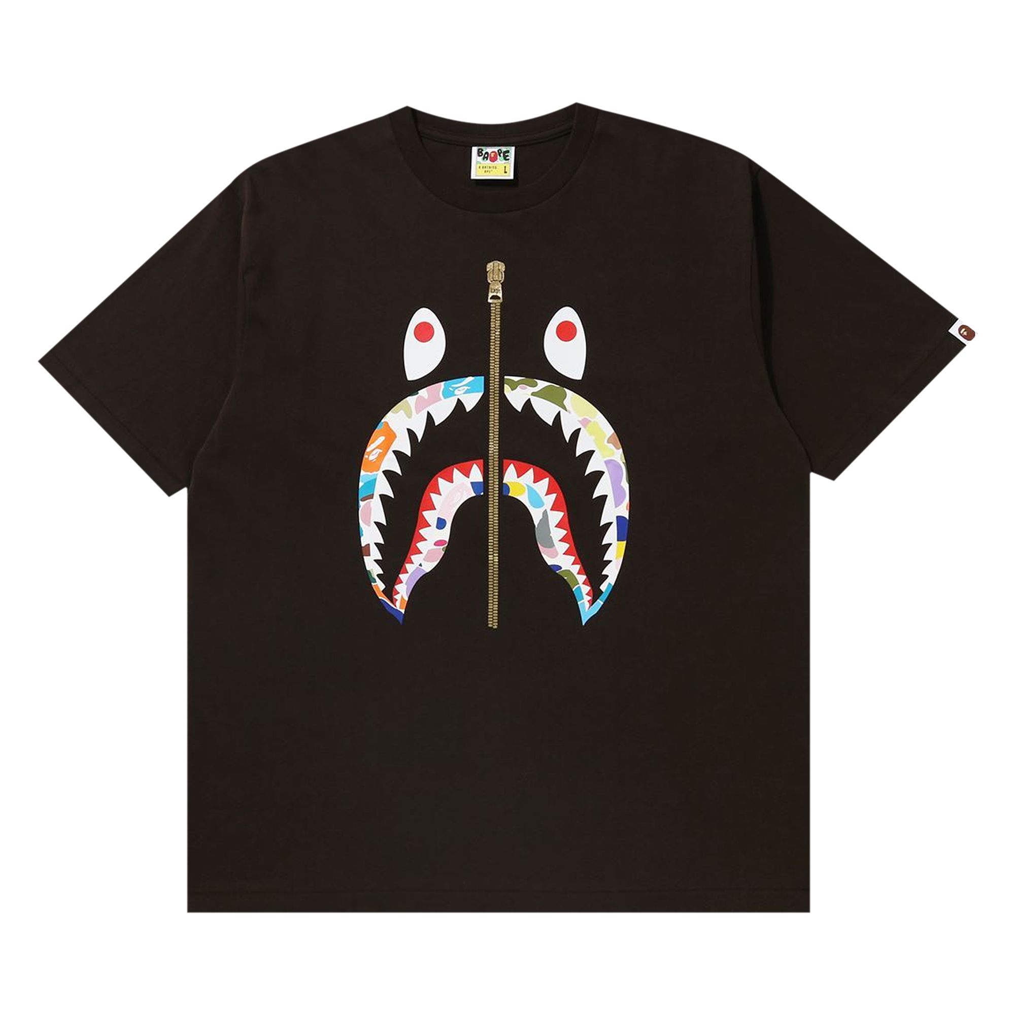 BAPE Multi Camo Shark Relaxed Fit Tee 'Black' | Men's Size L