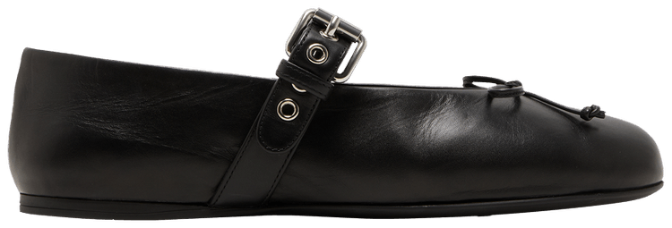 【関税&送料込】Miu Miu Miu Miu Ballerinas Miu Miu Leather Ballerina Shoes | Black | FARFETCH