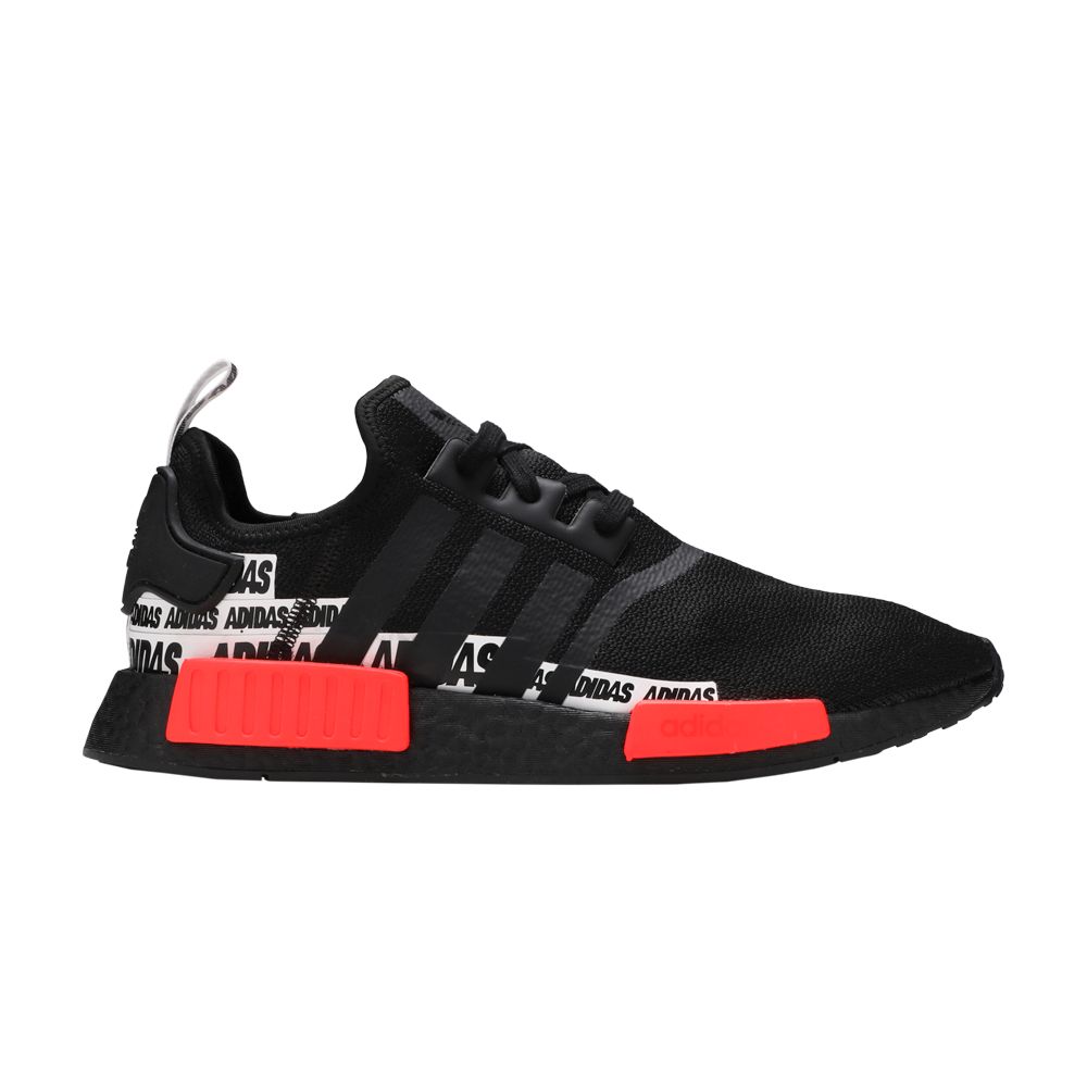 adidas NMD_R1 'Wordmark Heel Stripe - Black Solar Red' | Men's Size 9