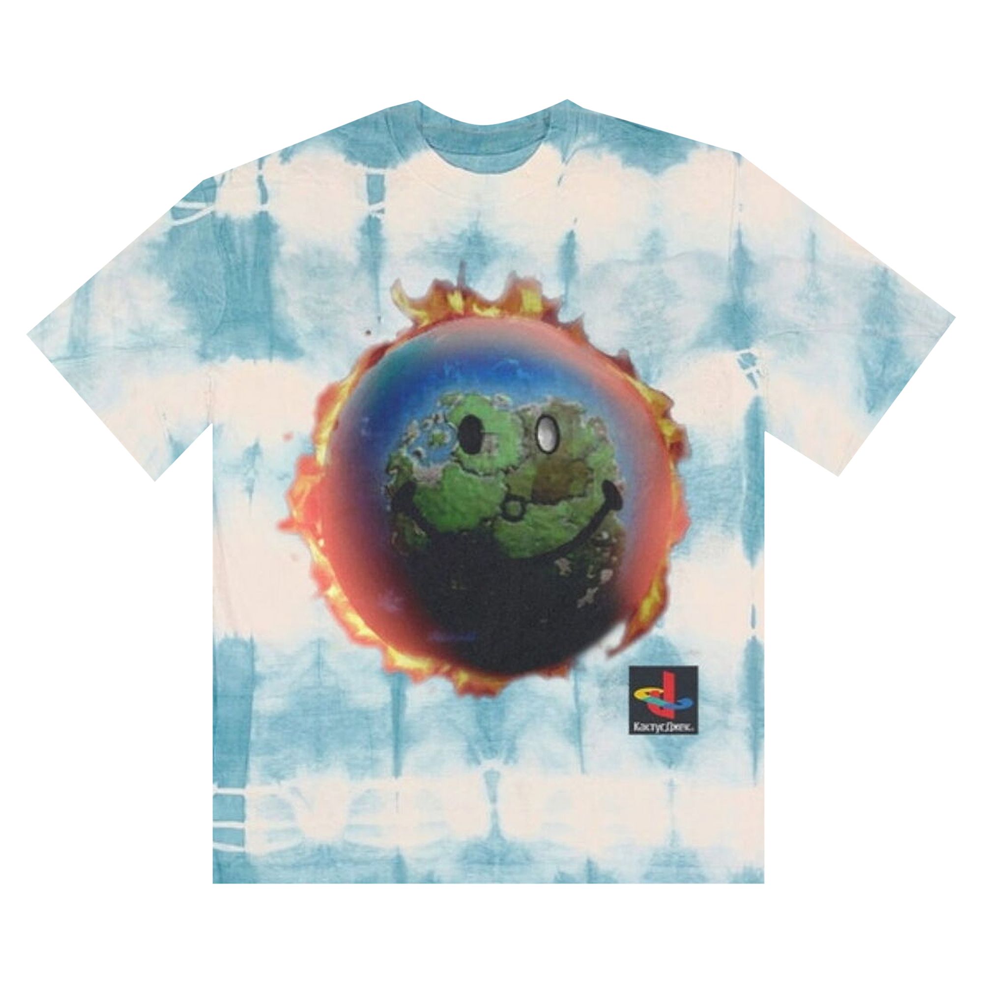 Cactus Jack by Travis Scott x PlayStation The Scotts World Tie Dye T-Shirt 'Blue/White' | Men's Size XL