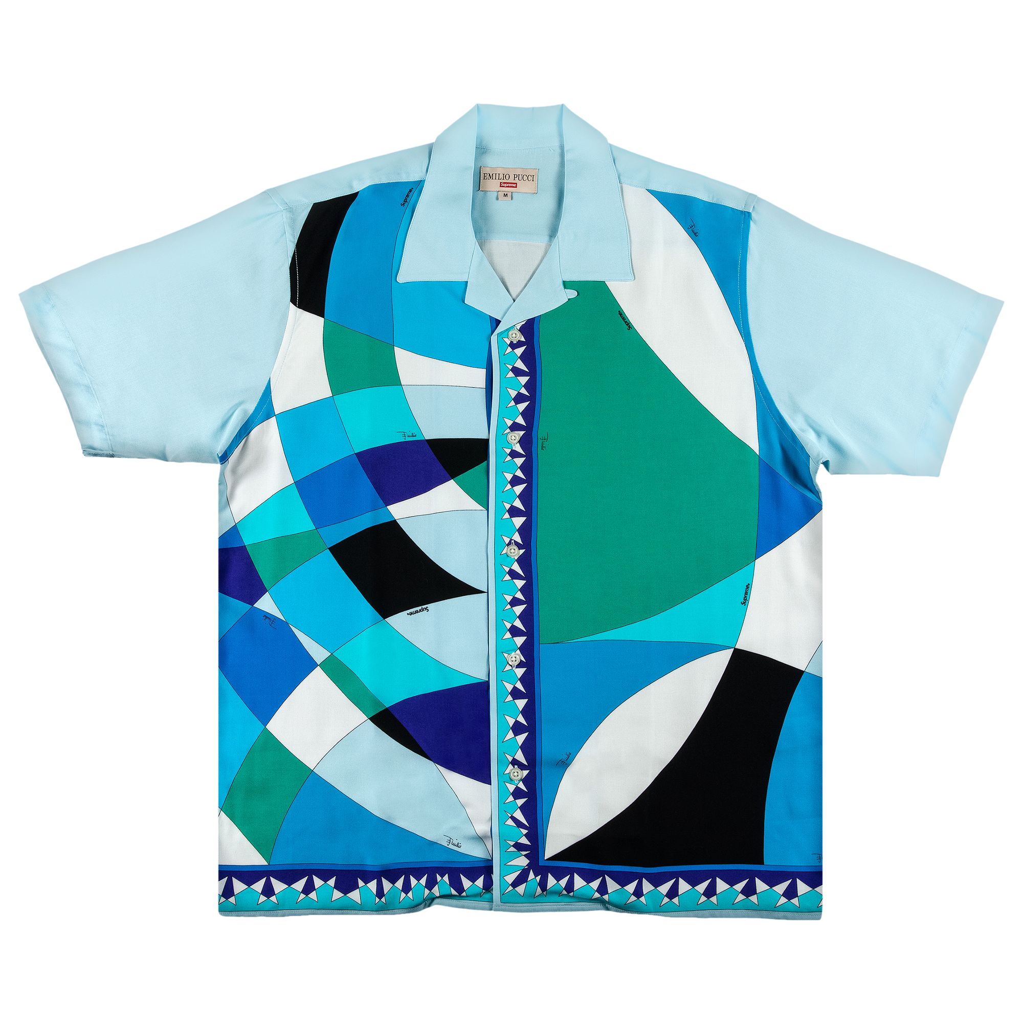 Supreme x Emilio Pucci Short-Sleeve Shirt 'Blue' | Multi-Color | Men's Size M