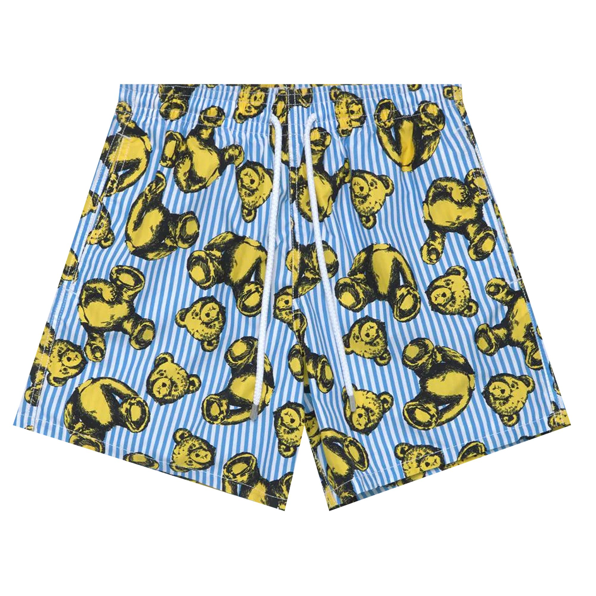 Pre-owned Palm Angels X Vilebrequin Bear Print Swimshorts 'light Blue'