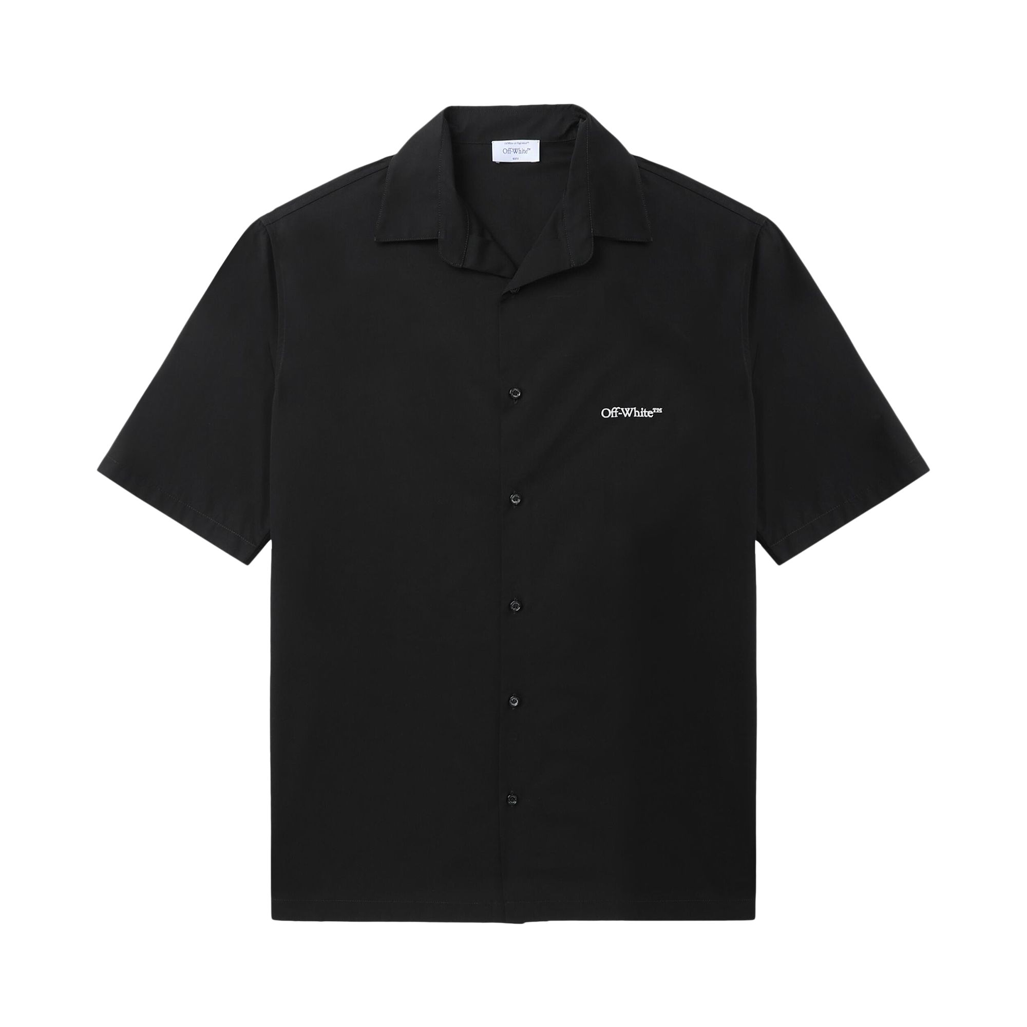 Pre-owned Off-white Gothic Arrow Poplin Bowling Shirt 'black/white' | Men's Size Xl