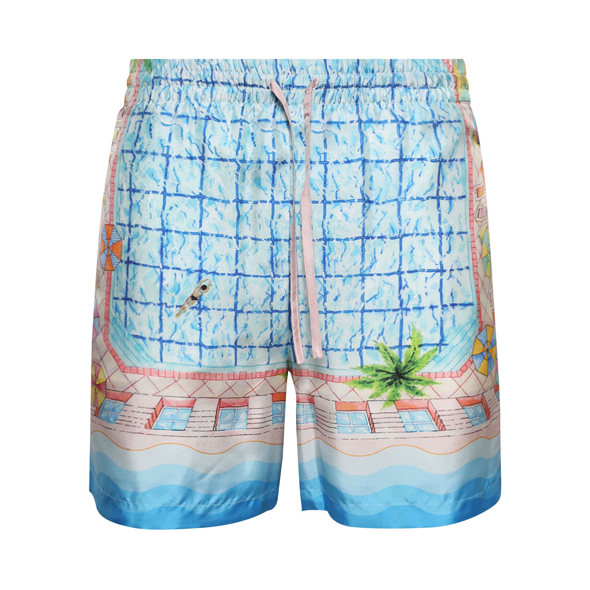 Pre-owned Casablanca Silk Shorts With Drawstrings 'le Plongeon'