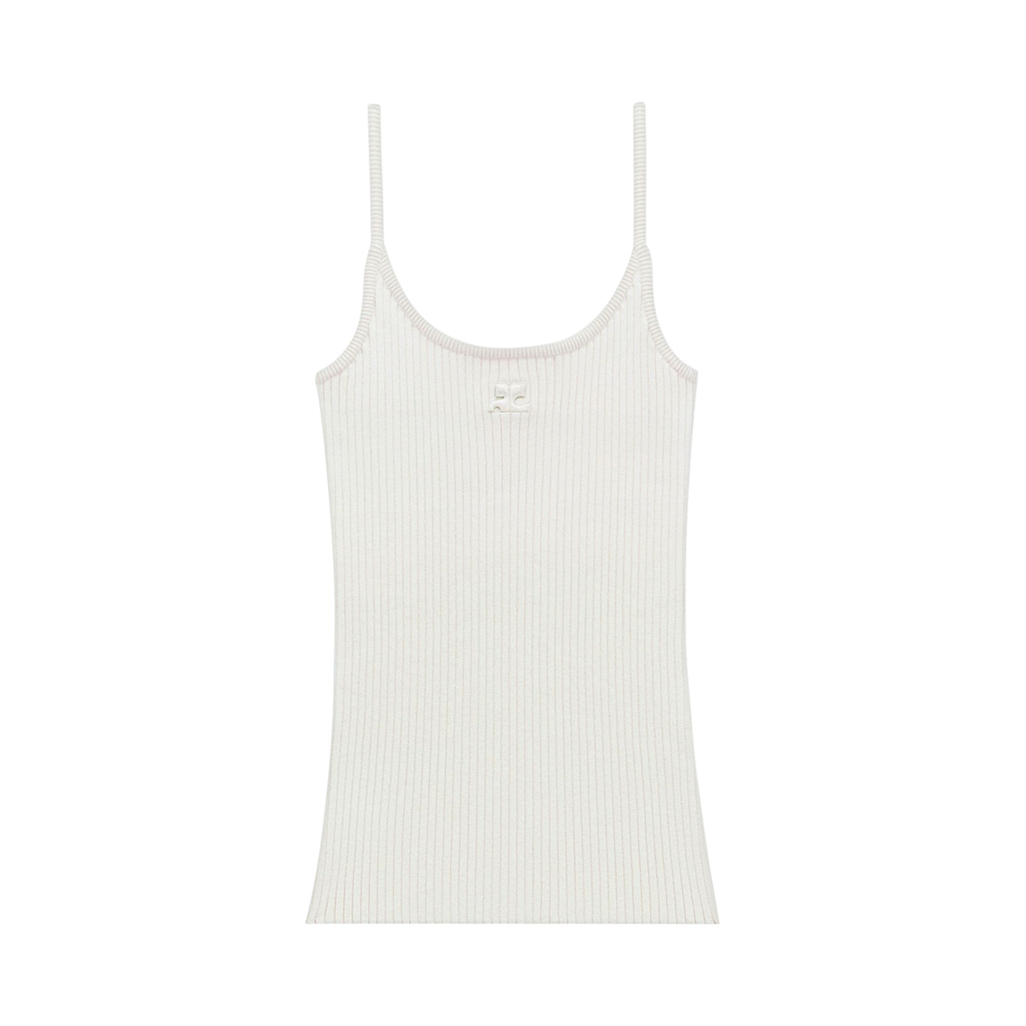 Pre-owned Courrèges Reedition Knit Tank Top 'heritage White' | Women's Size Xs