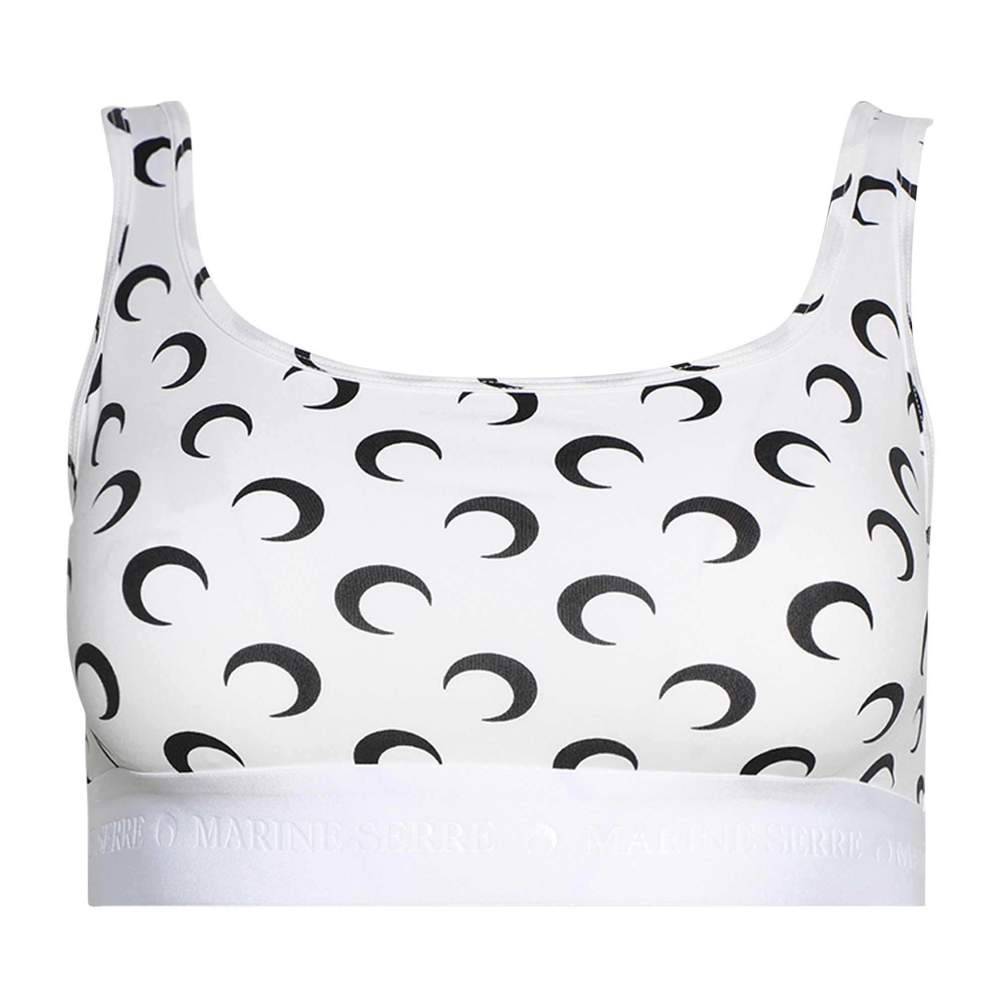 Marine Serre Moon Printed Jersey Sport Bra 'Optical White' | Women's Size S