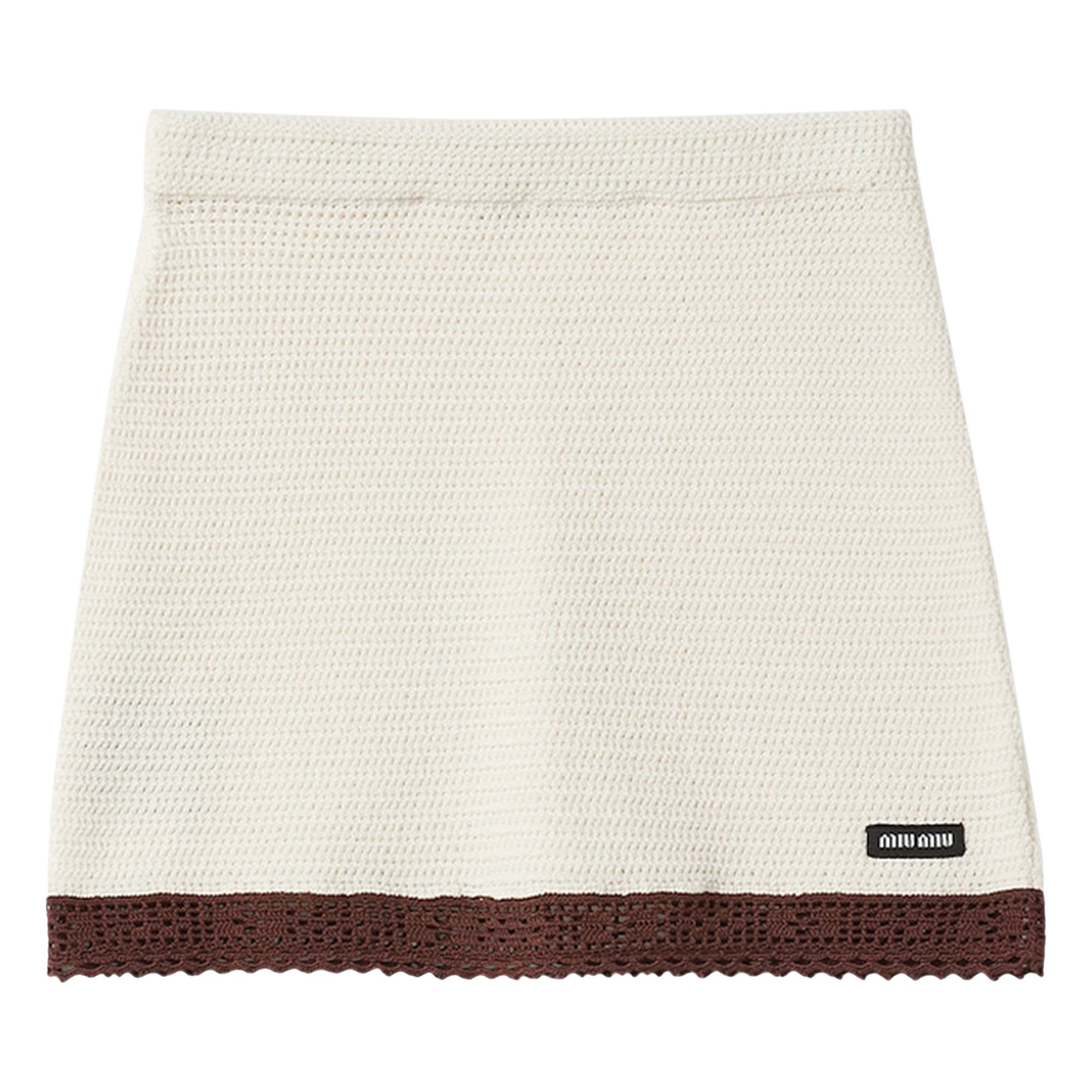 Pre-owned Miu Miu Crochet Mini Skirt 'avorio/cacao' | Cream | Women's Size 42