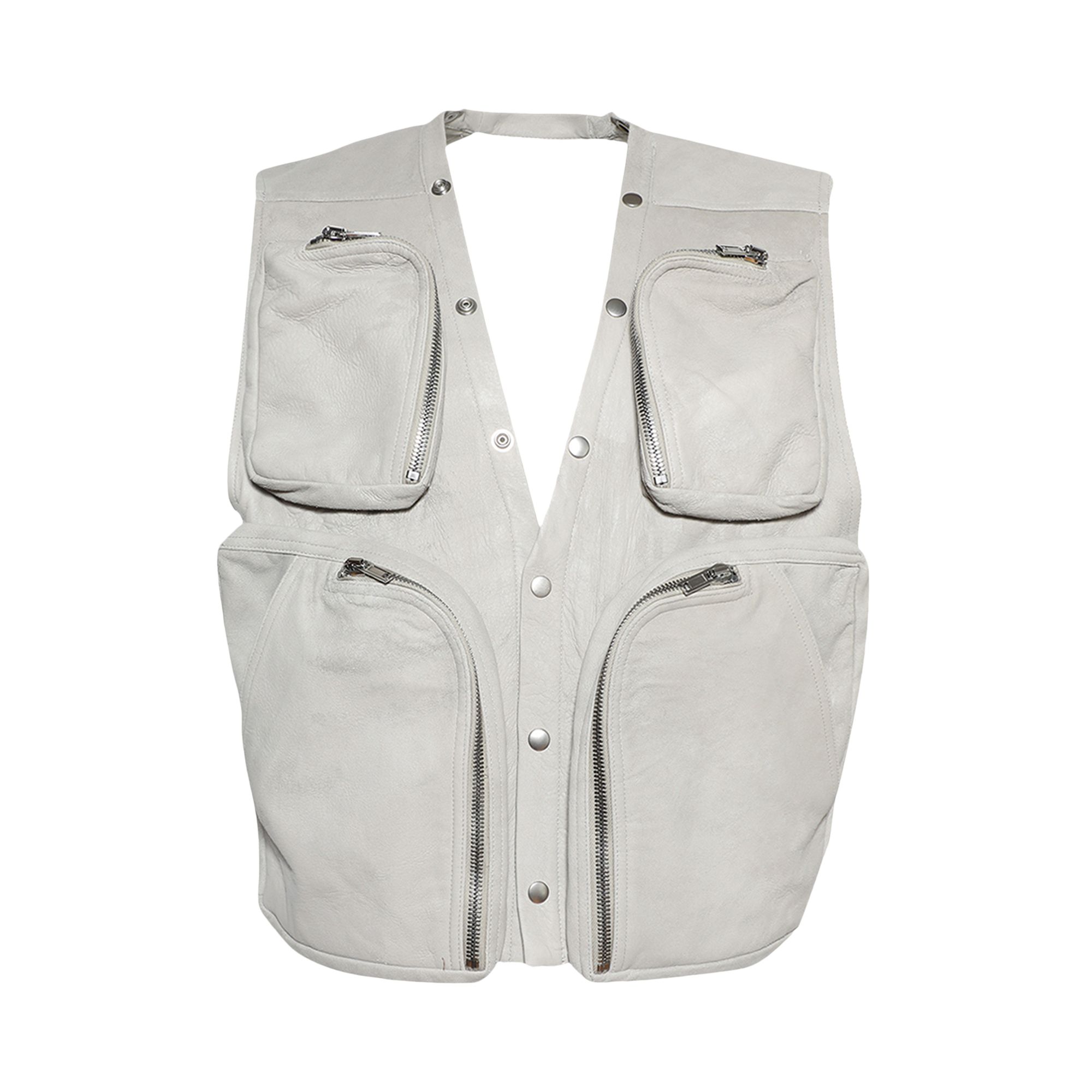Pre-owned Rick Owens Cargo Vest 'pearl' | Grey | Men's Size 56 In Gray