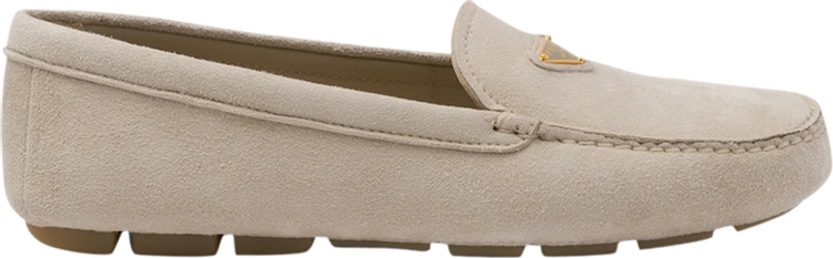 Prada Wmns Suede Driving Loafer Pumice Stone