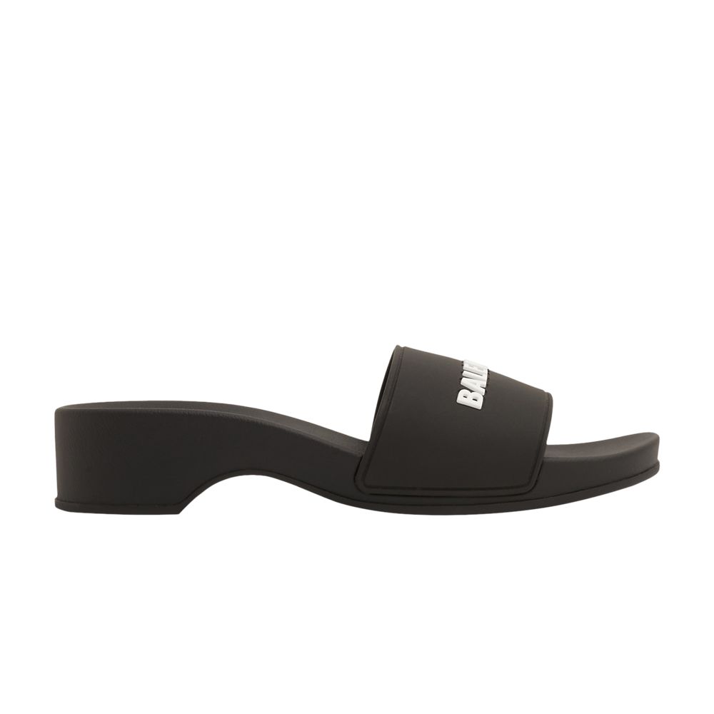 Pre-owned Balenciaga Wmns Pool Wedge Slide 'black White' | Women's Size 36