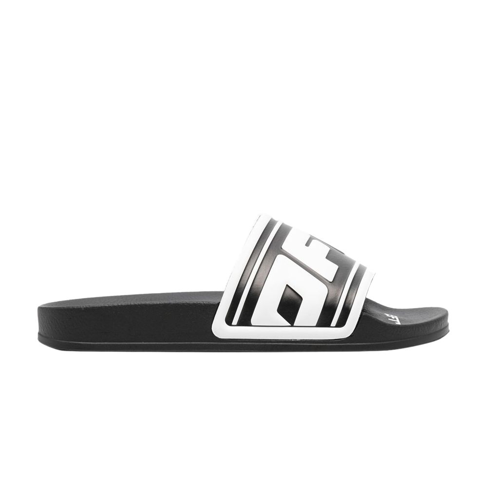 Pre-owned Off-white Wmns Sliders 'logo Embossed - Black White' | Women's Size 36