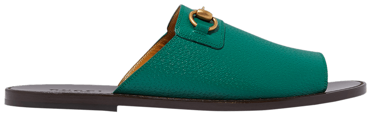 Gucci Horsebit Flat Slide Green