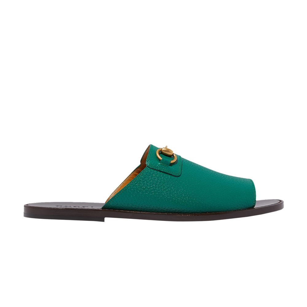 Pre-owned Gucci Horsebit Flat Slide 'green' | Men's Size 7.5