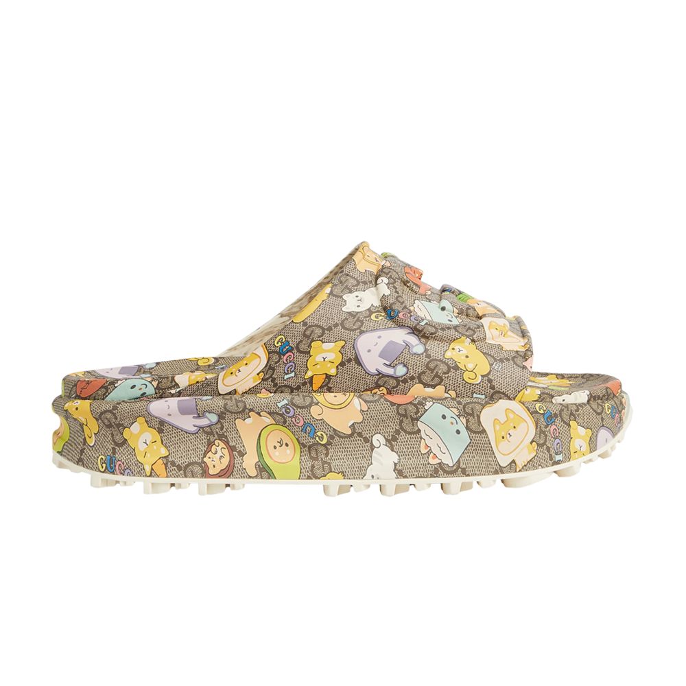 Pre-owned Gucci Pikarar X  Slide Sandal 'gg Animal Print' | Cream | Men's Size 9